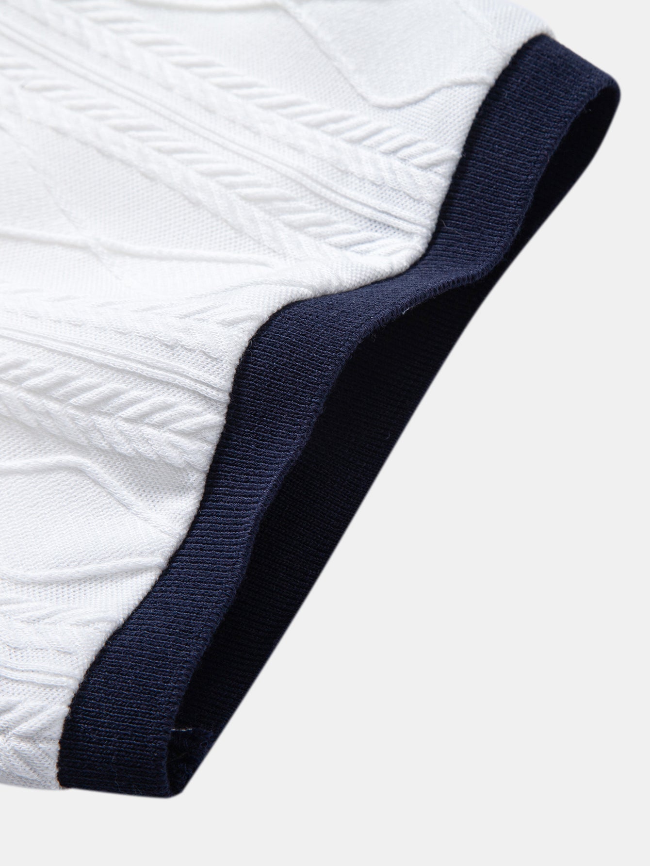 Contrast Geometry Jacquard Knit Polo