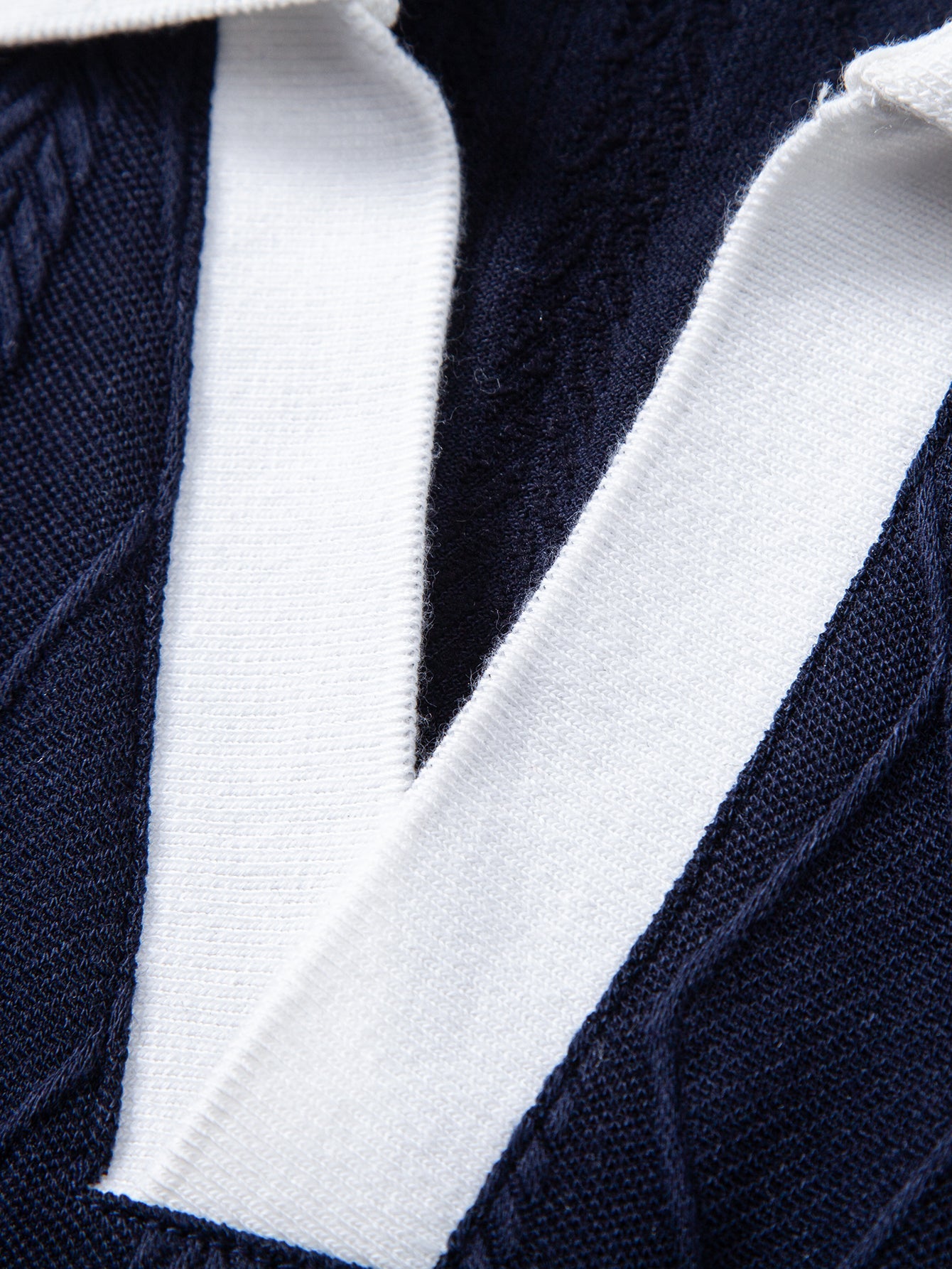 Contrast Geometry Jacquard Knit Polo