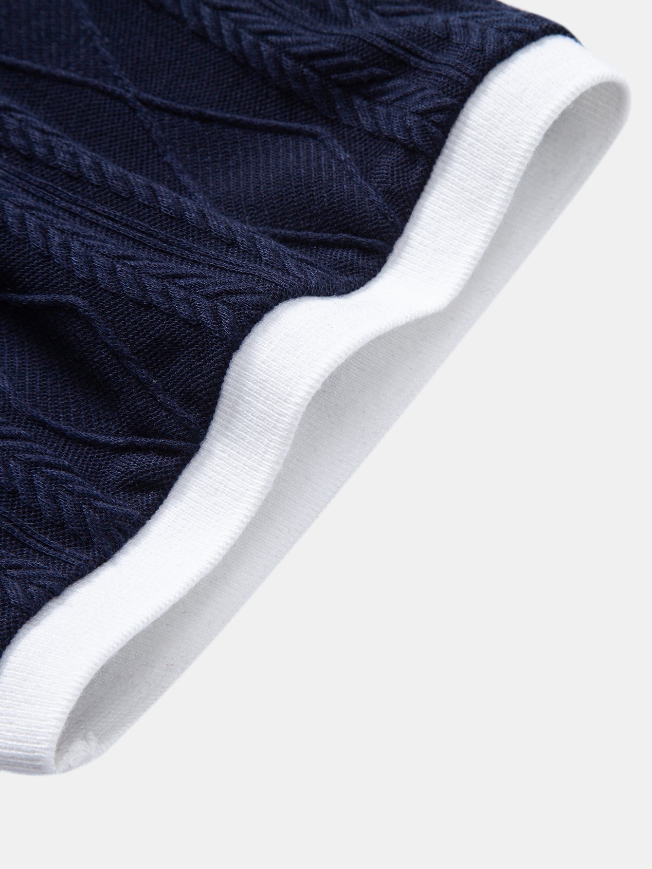 Contrast Geometry Jacquard Knit Polo