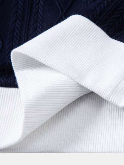 Contrast Geometry Jacquard Knit Polo