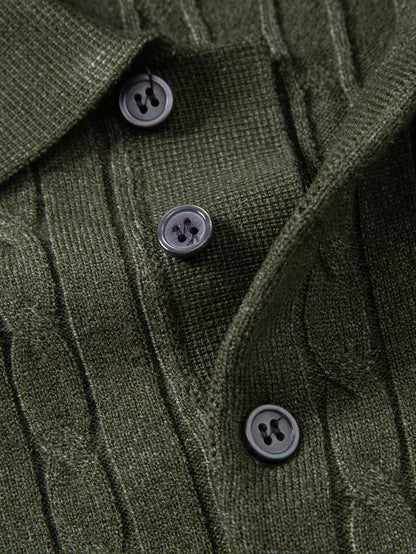 Twisted Jacquard Knit Polo