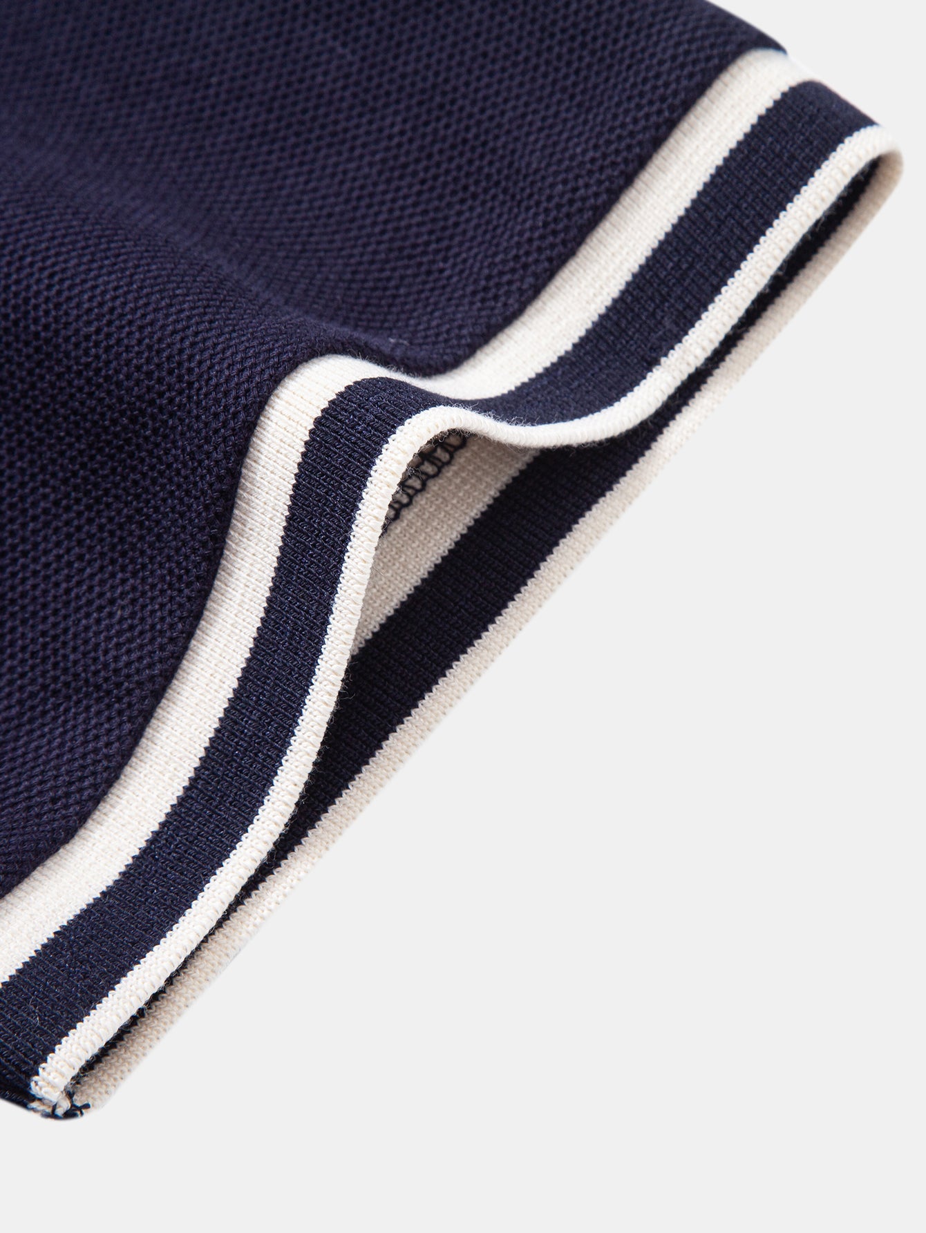 Contrast Trim Zipper Polo