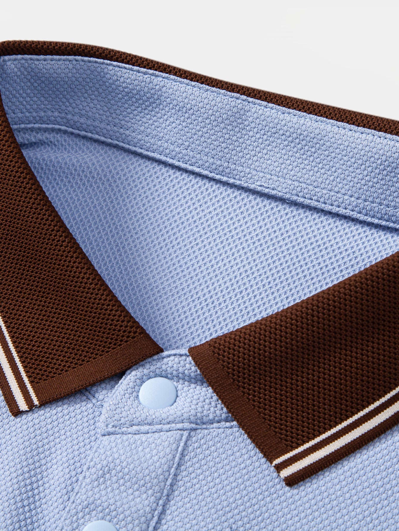 Contrast Trim Textured Polo