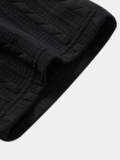 Relax Fit 2 In 1 Twist Jacquard V Neck Polo