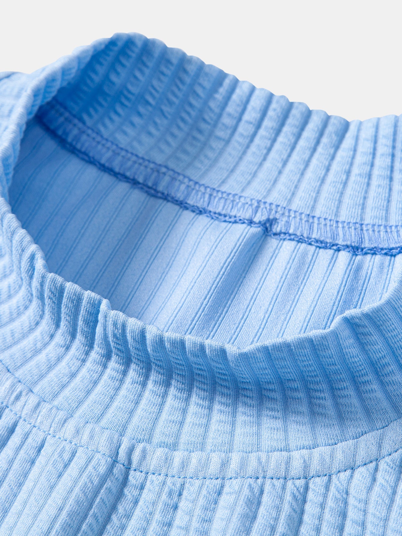 3 Pieces Ribbed  Mock Neck T-Shirt