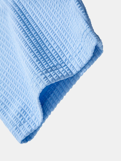 3 Pieces Ribbed  Mock Neck T-Shirt