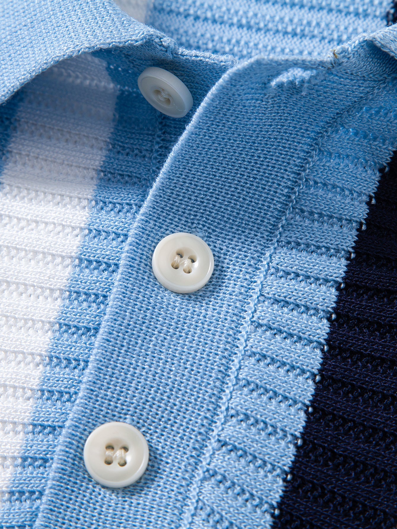 Stripe Textured Knit Polo