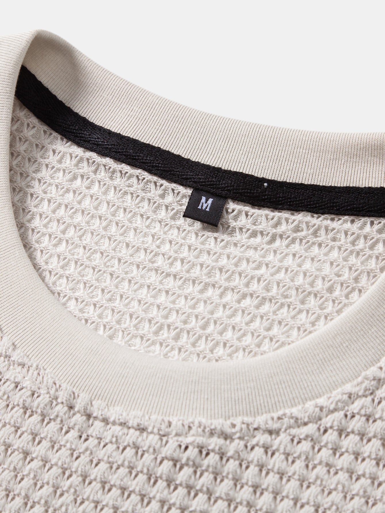 Short-Sleeve Waffle Ribbed Hem T-Shirt