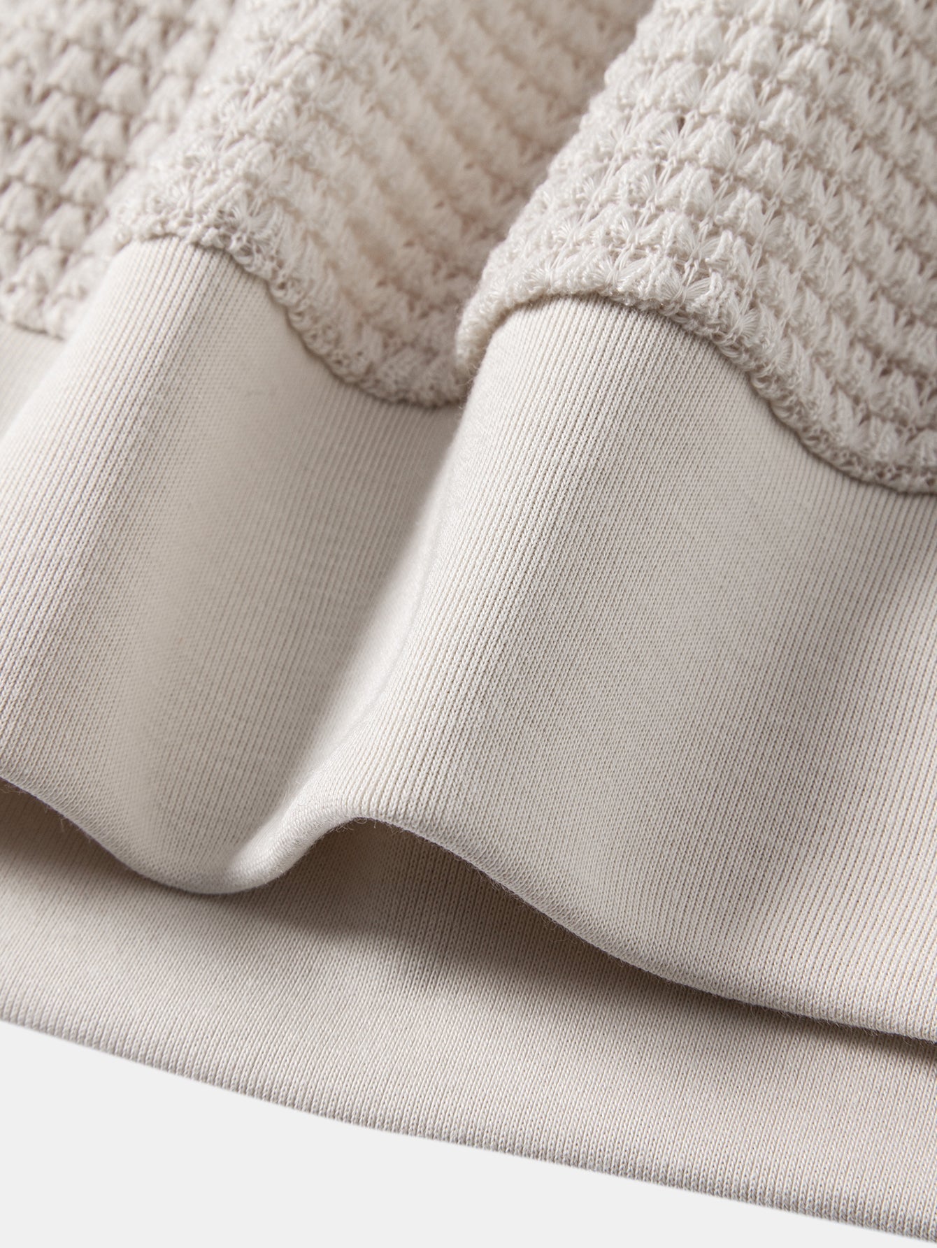 Short-Sleeve Waffle Ribbed Hem T-Shirt