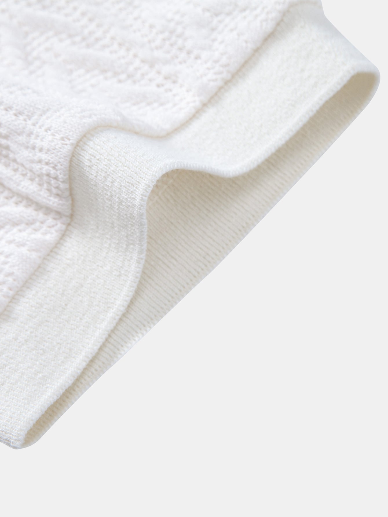 Wheat Ear Jacquard Zipper Knit Polo