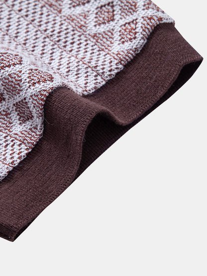 Geometric Rhombus Jacquard Polo