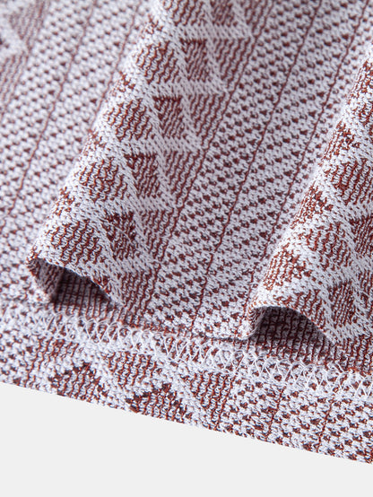 Geometric Rhombus Jacquard Polo