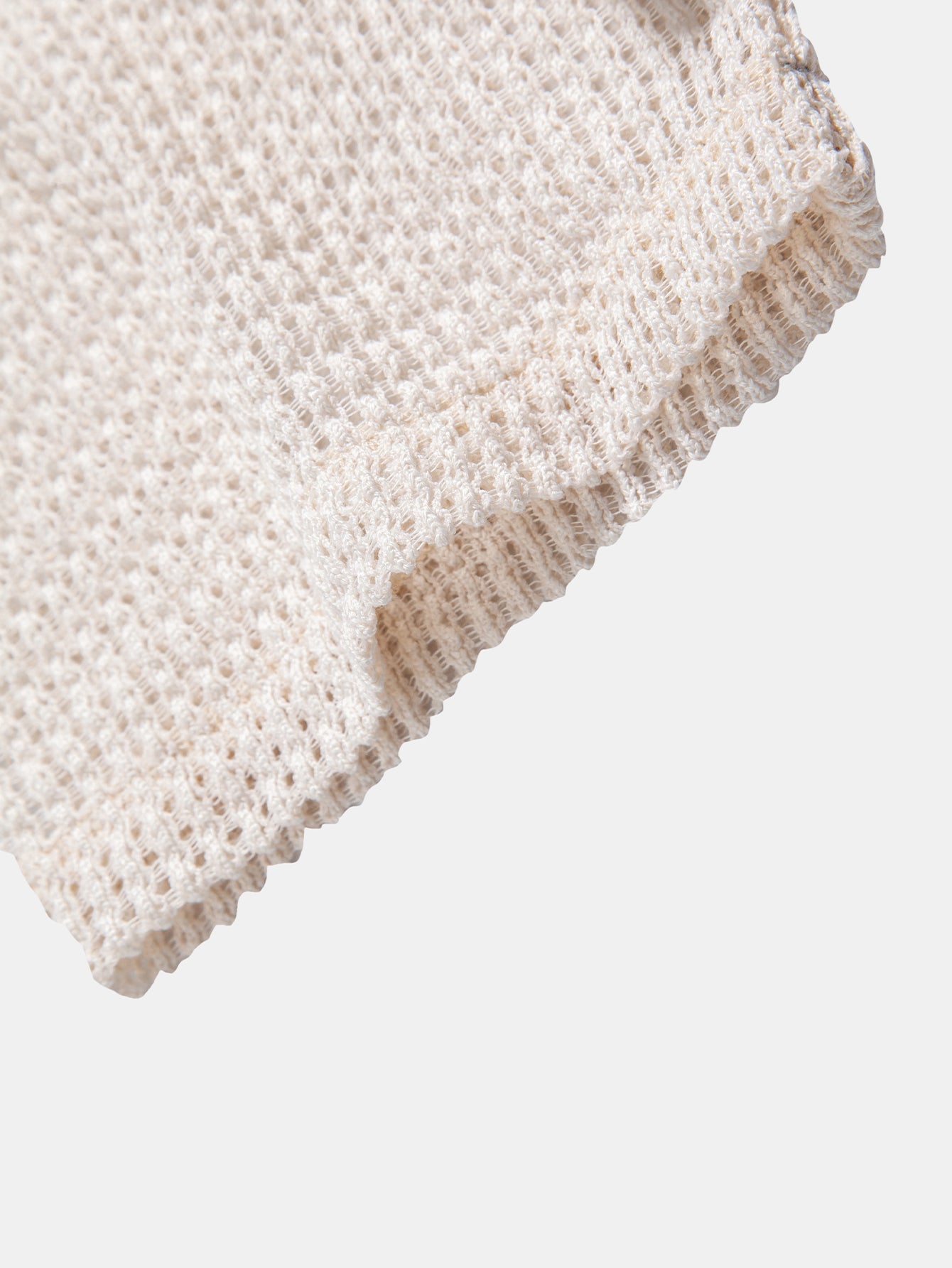 Relax Fit Crocheted V Neck Polo