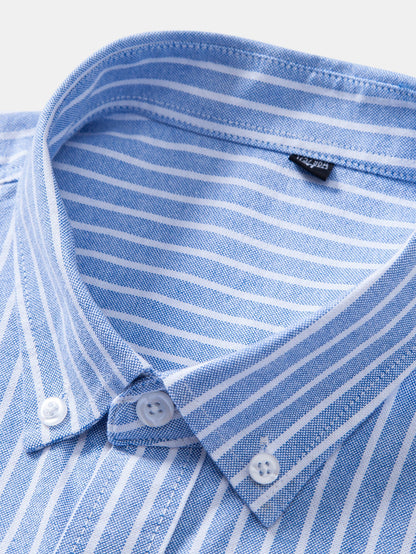 Cowboy Embroidery Cotton Stripe Shirt
