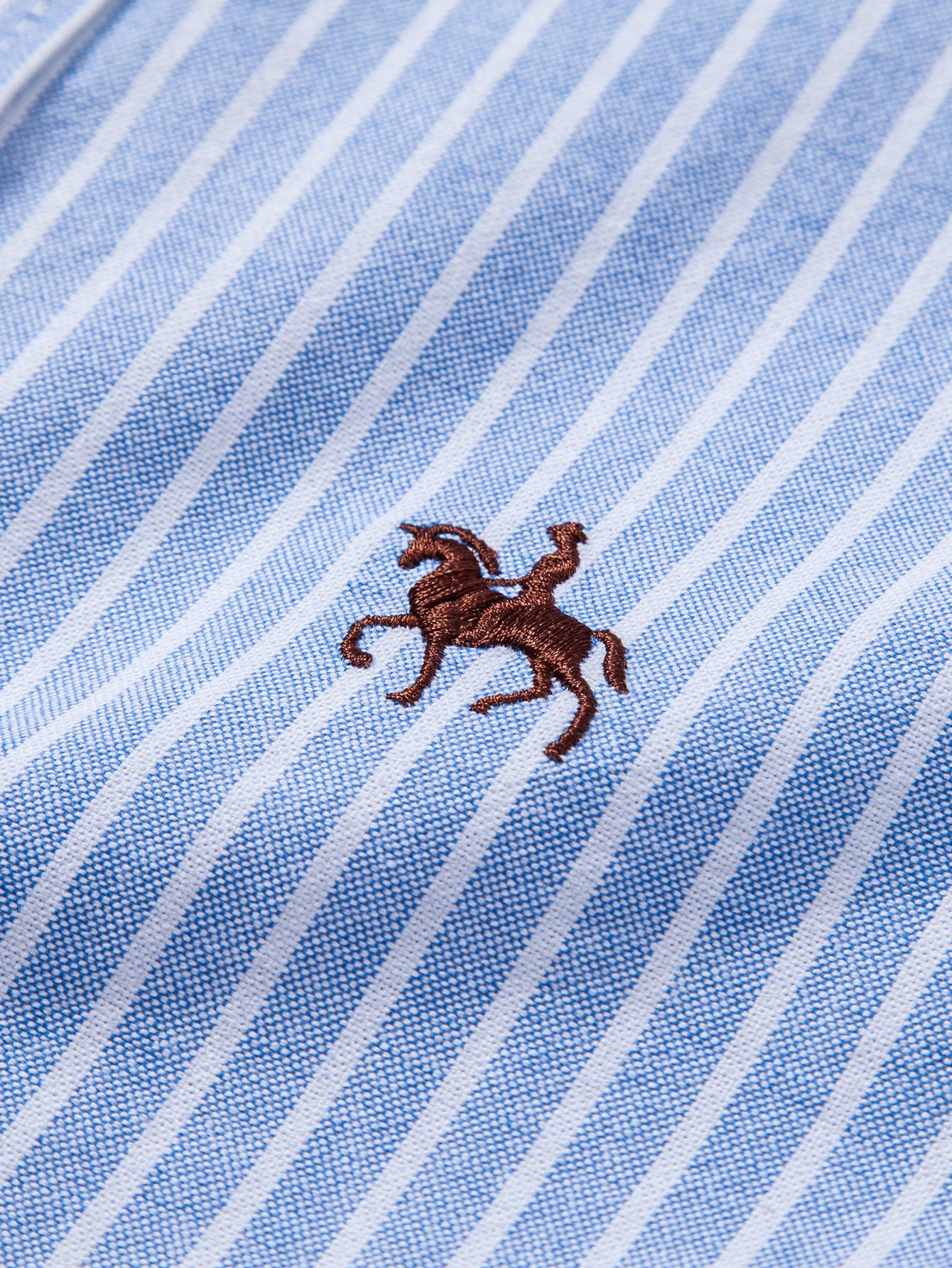 Cowboy Embroidery Cotton Stripe Shirt
