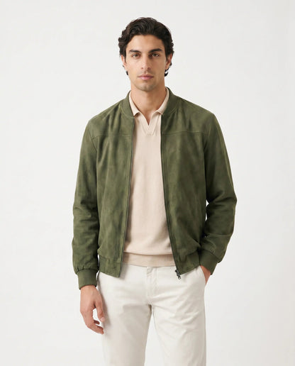 Men’s Refined Suede Bomber Jacket