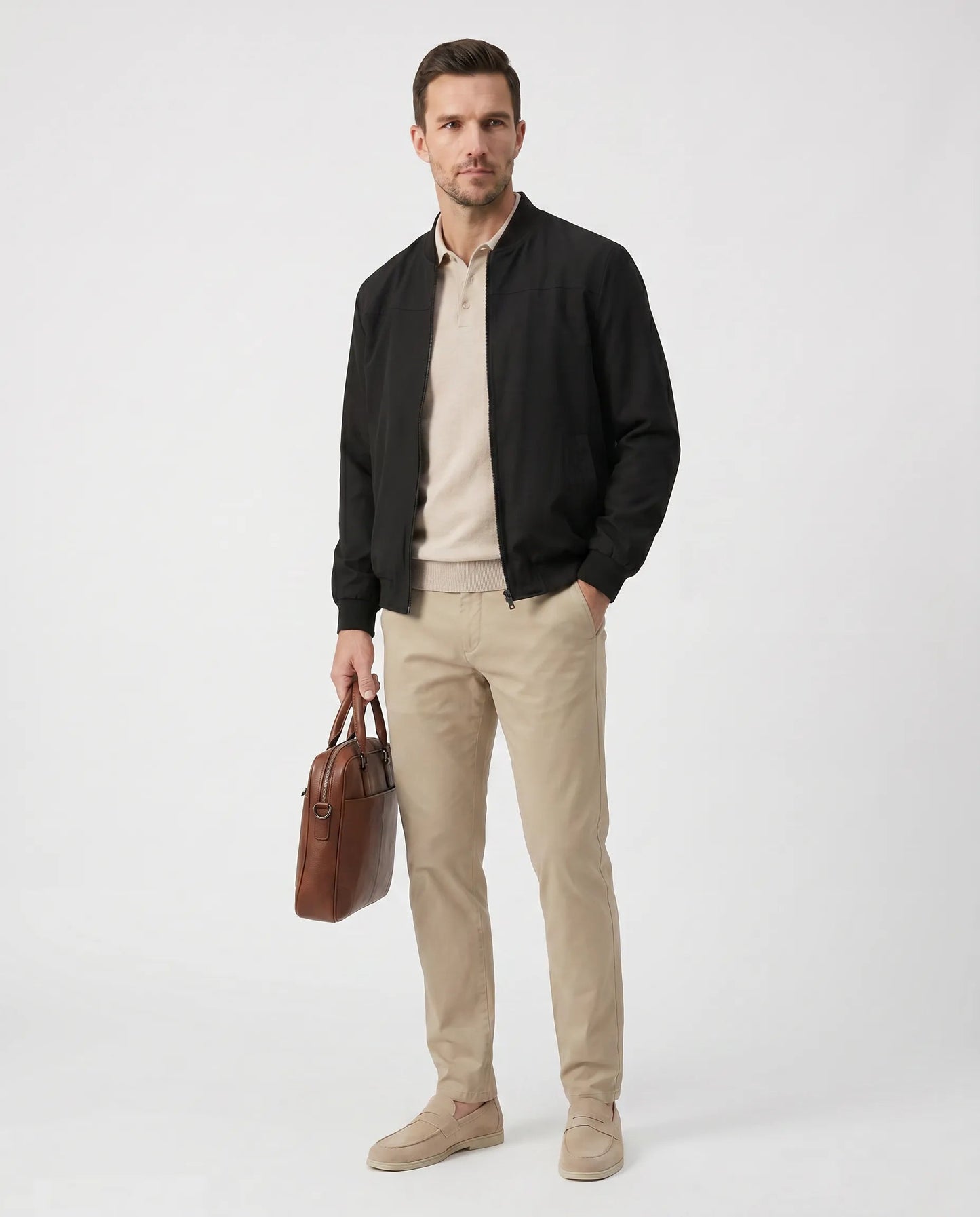 Men’s Refined Suede Bomber Jacket