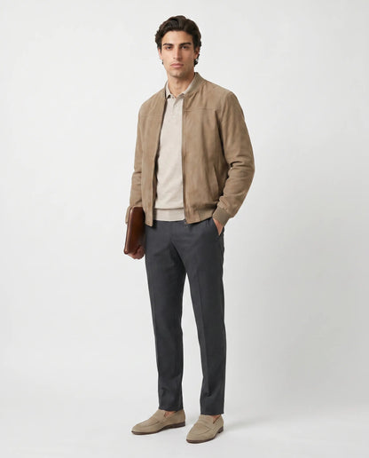 Men’s Refined Suede Bomber Jacket