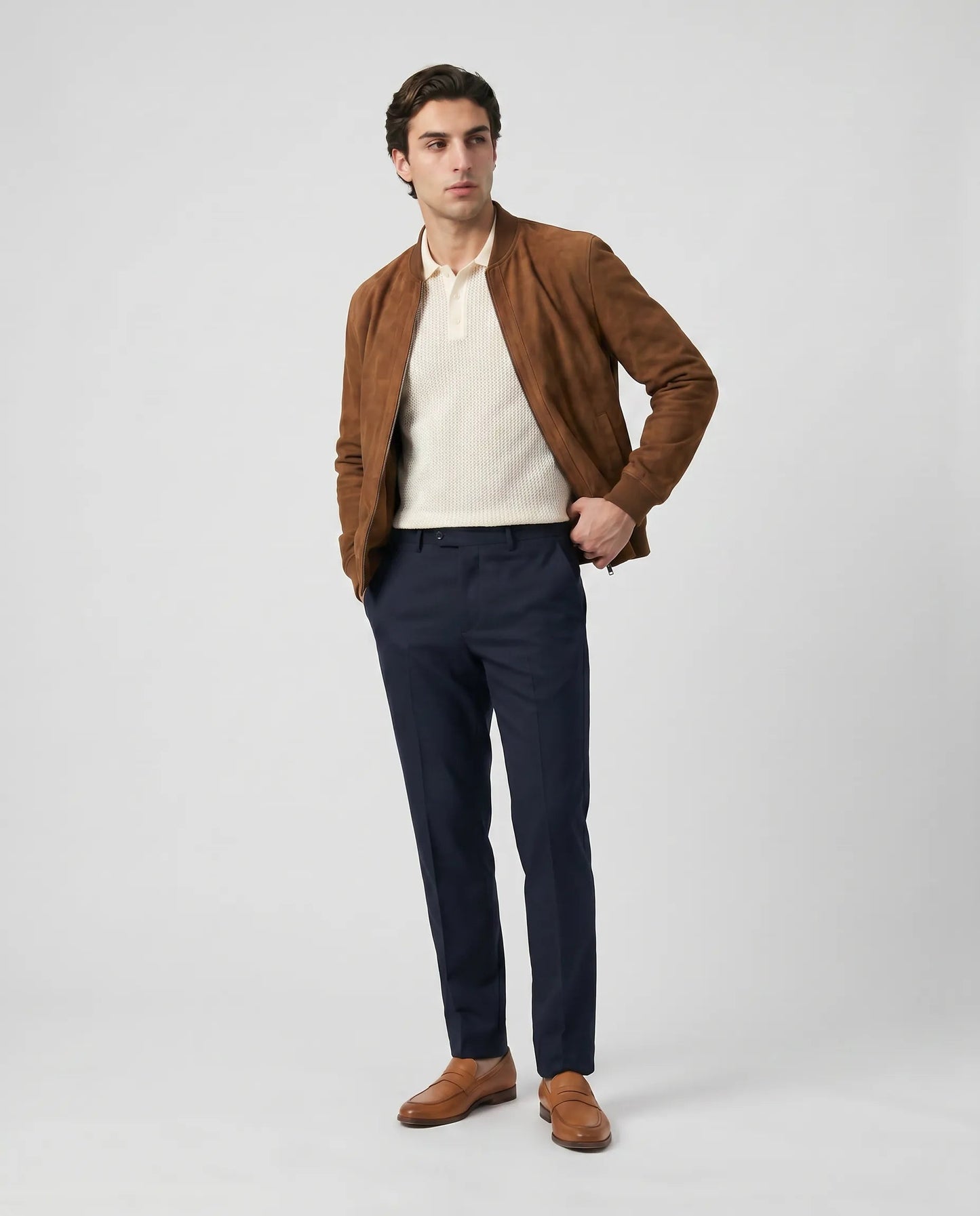 Men’s Refined Suede Bomber Jacket