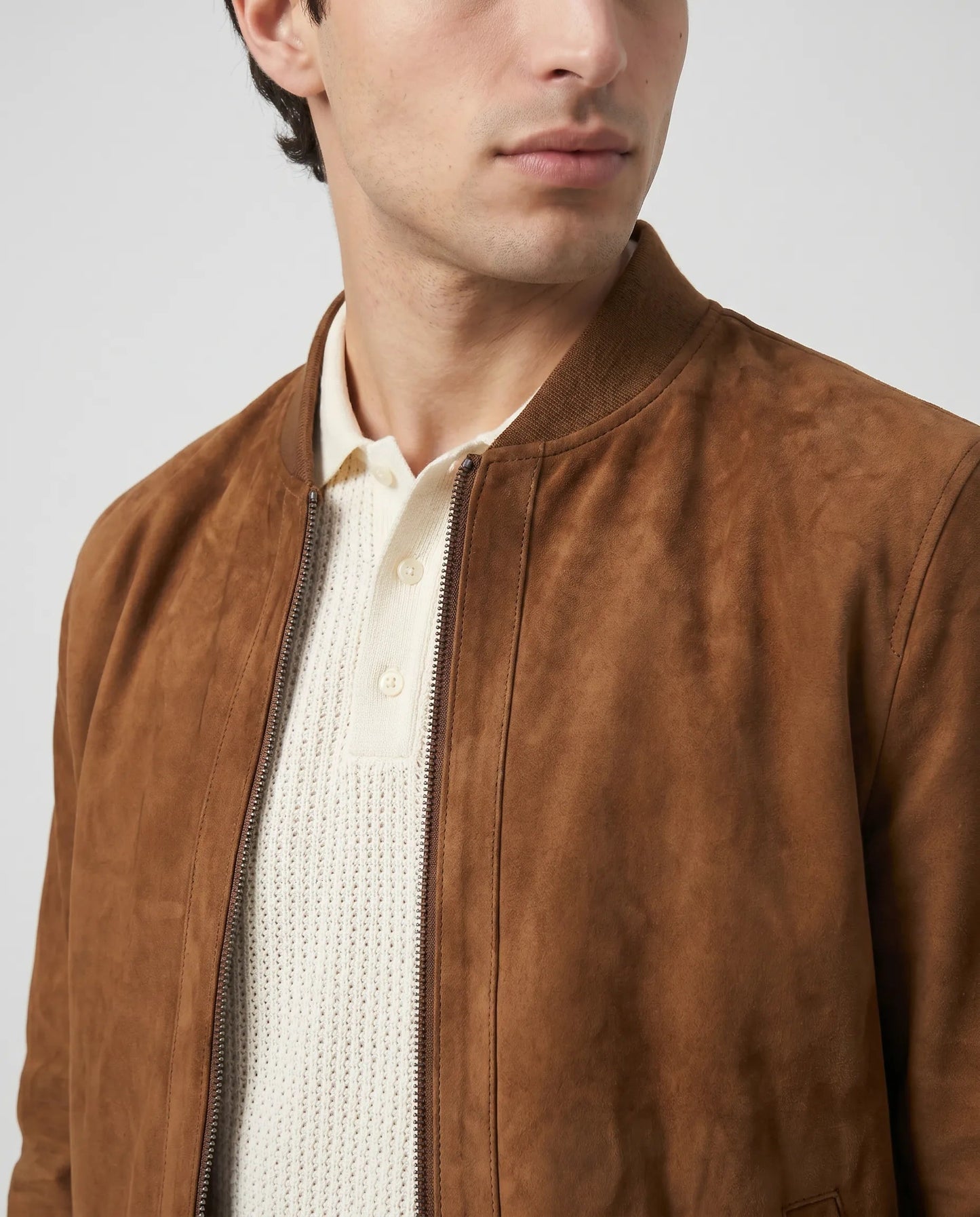 Men’s Refined Suede Bomber Jacket