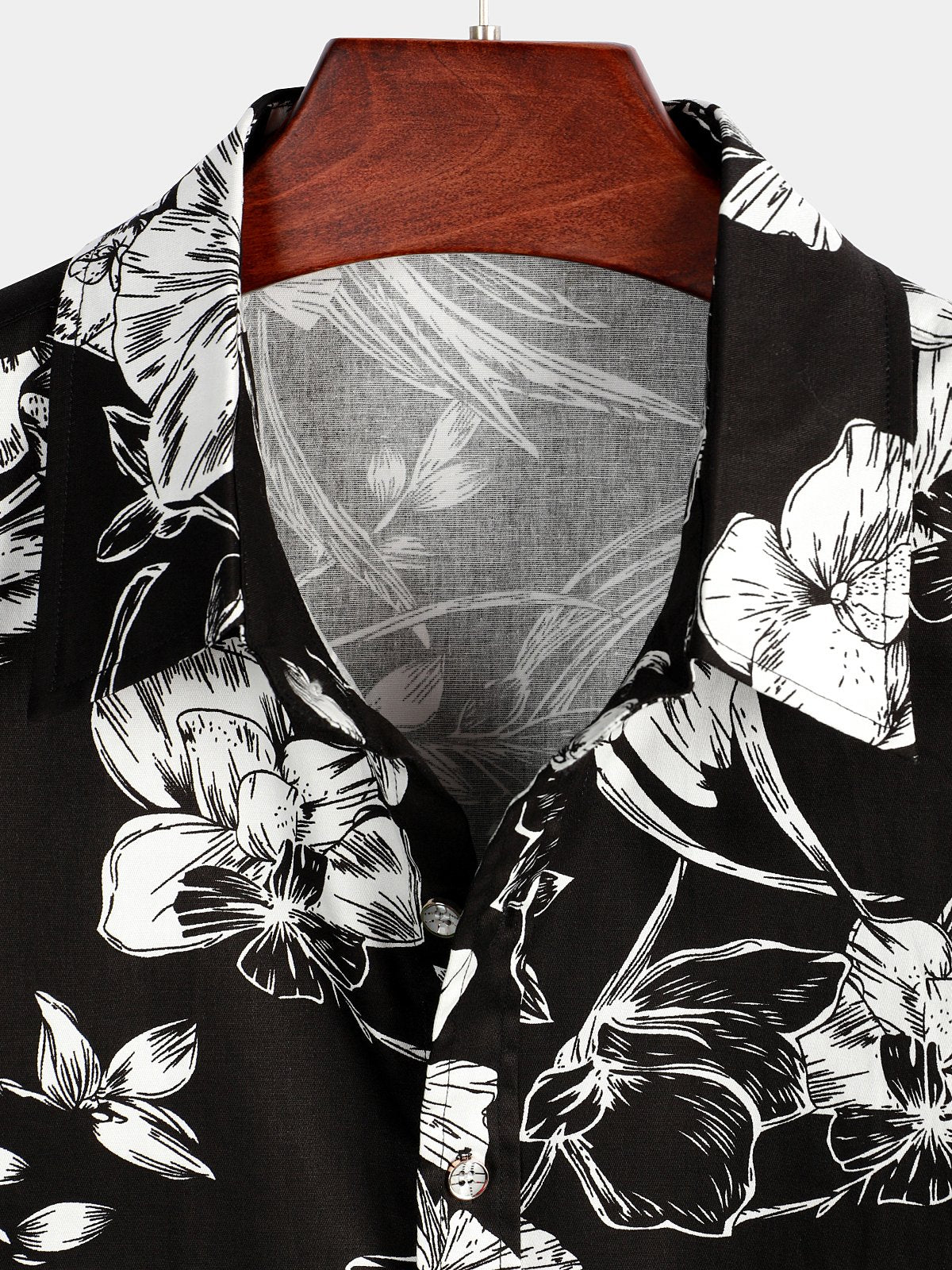 Men's Holiday Flower Print Short Sleeve Shirt