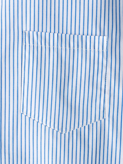 Men's Casual Striped Pocket Short Sleeve Shirt