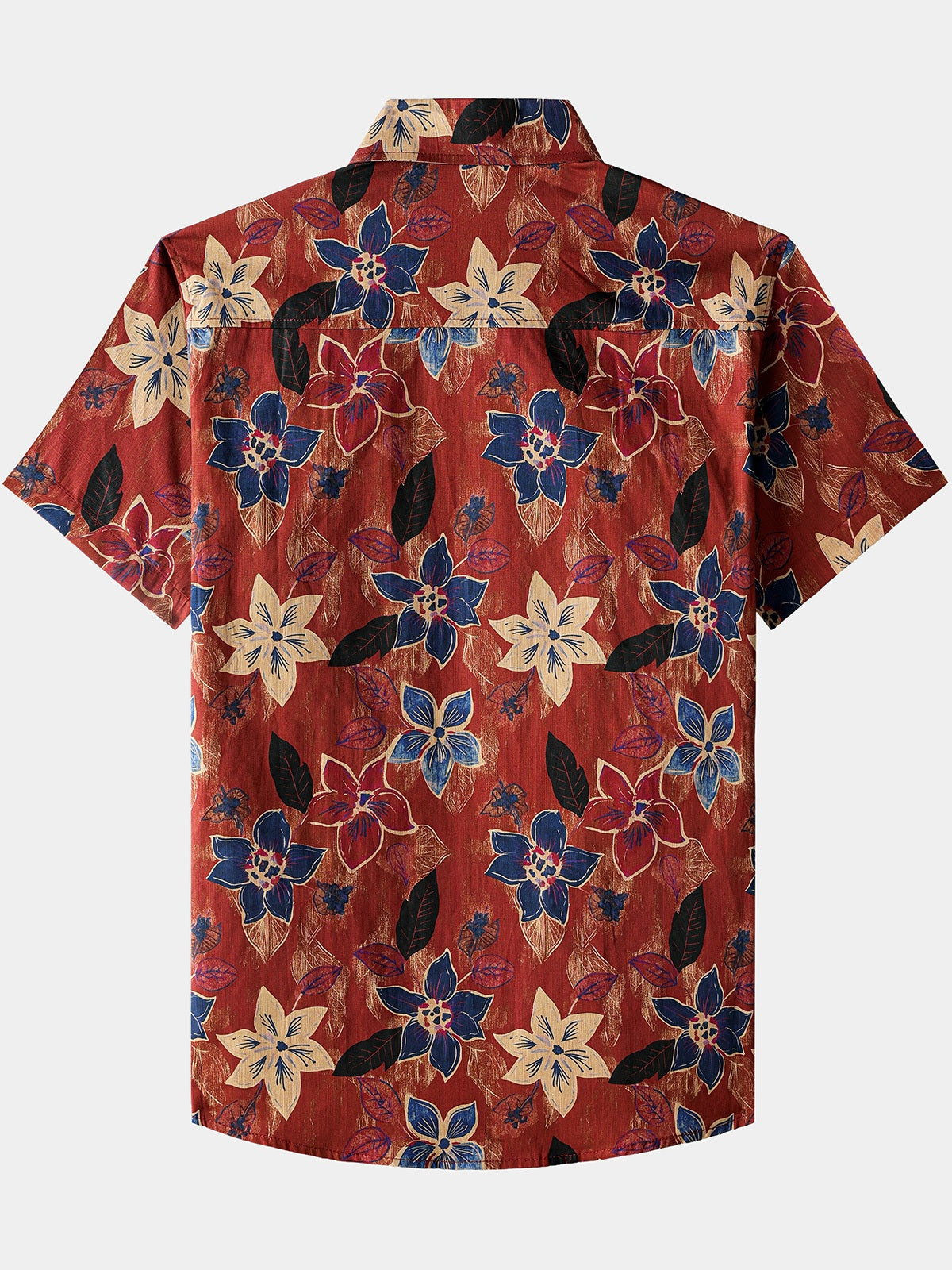 Men’s Classic Vintage Floral Short Sleeve Button Down Breathable Cool Shirt