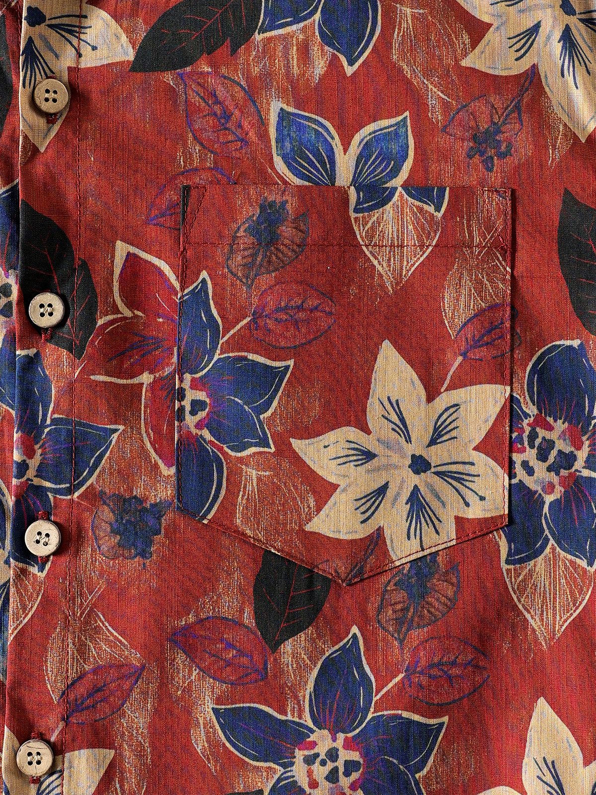 Men’s Classic Vintage Floral Short Sleeve Button Down Breathable Cool Shirt