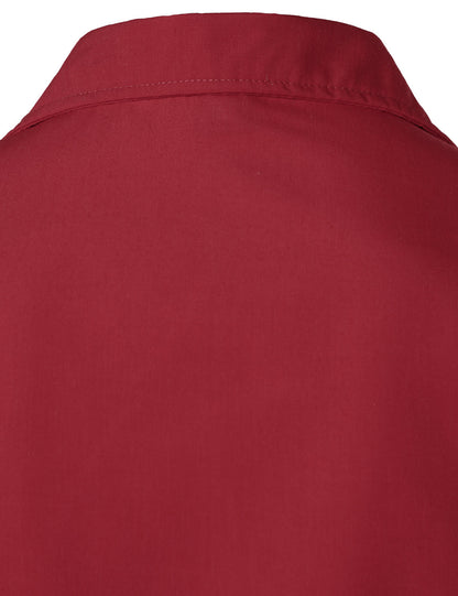 Men's Red Short Sleeve Pocket Cuban Guayabera Shirt