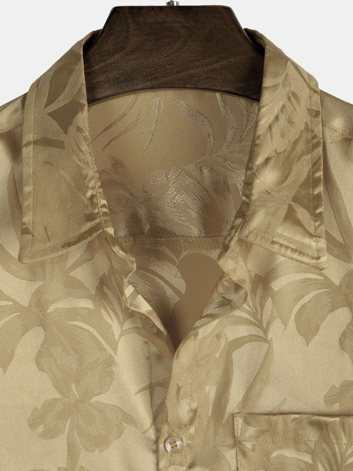 Men's Jacquard Flowers Button Up Pocket Floral Summer Cool Short Sleeve Tops Beach Vacation Shirt