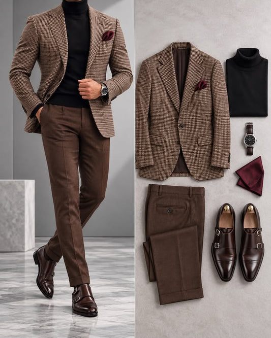 Men's Slim Fit Blazer, Sweater & Pants 3 Piece Set