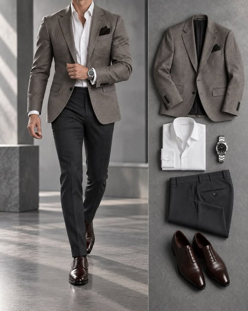 Men's Slim Fit Blazer, Shirts & Pants 3 Piece Set