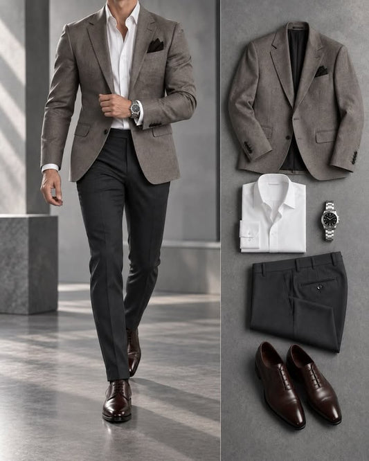 Men's Slim Fit Blazer, Shirts & Pants 3 Piece Set