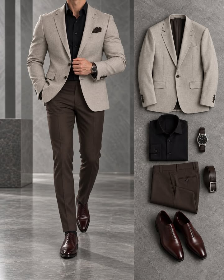 Men's Slim Fit Blazer, Shirts & Pants 3 Piece Set