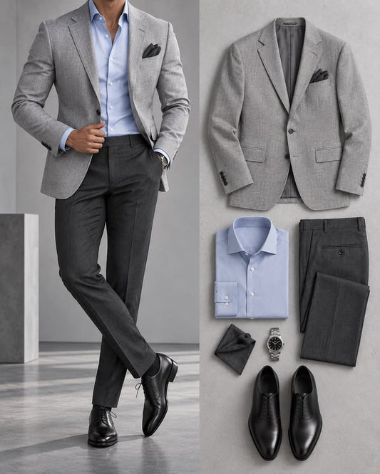 Men's Slim Fit Blazer, Shirts & Pants 3 Piece Set