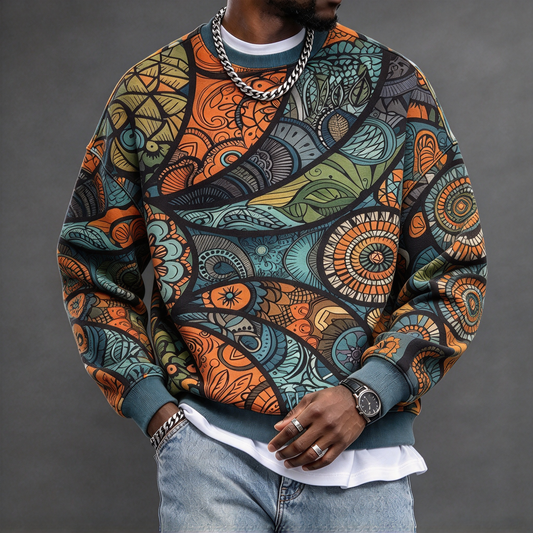 Men's Vintage Paisley Print Sweatshirt