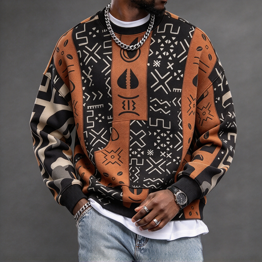 Men's Baroque Pattern Crewneck Sweatshirt