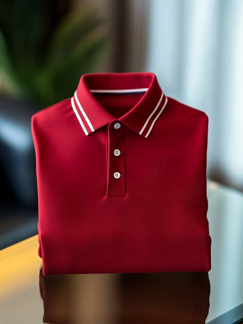 Men's Business Casual Button Short Sleeve Polo Shirt