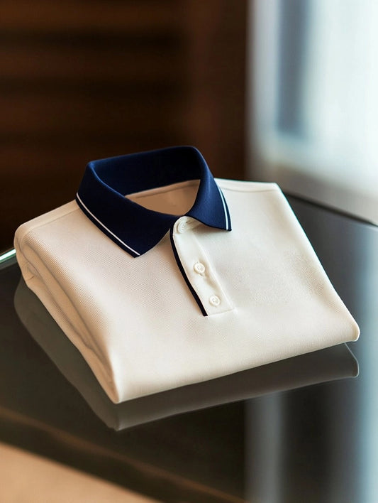Men's Business Casual Button Short Sleeve Polo Shirt