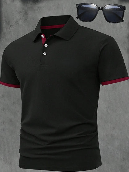 Men's Retro Business Design Printed Casual POLO Shirt