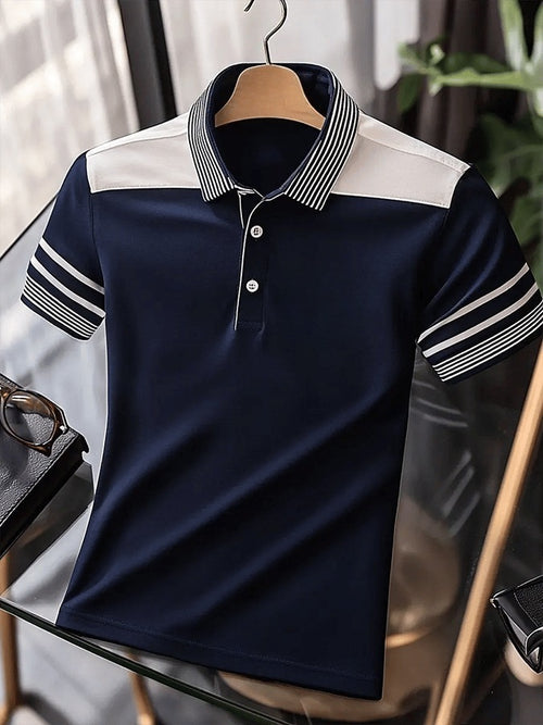 Men's Retro Business Design Printed Casual POLO Shirt