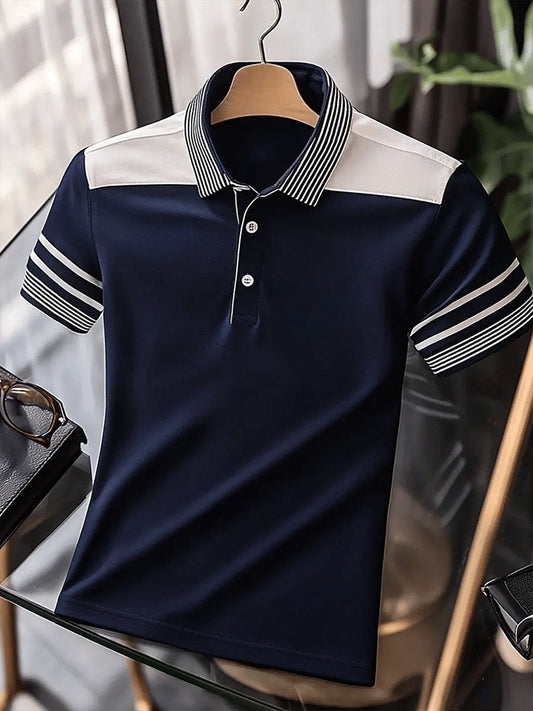 Men's Retro Business Design Printed Casual POLO Shirt