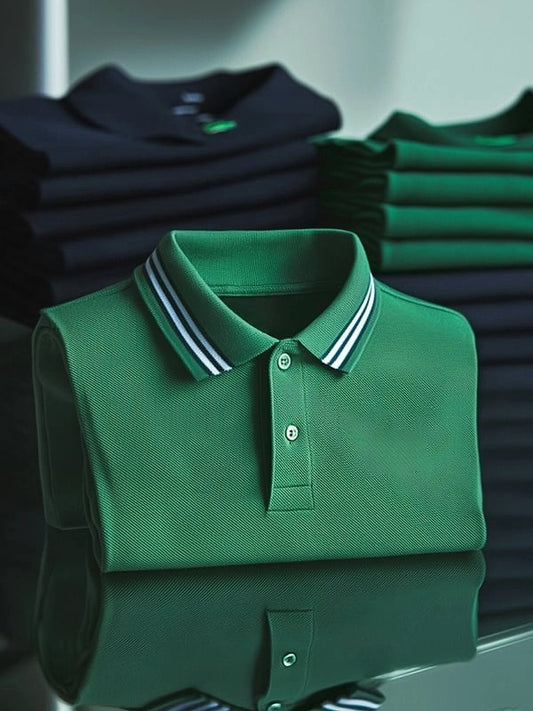 Men's Classic Business    Logo Short Sleeve Polo Shirt