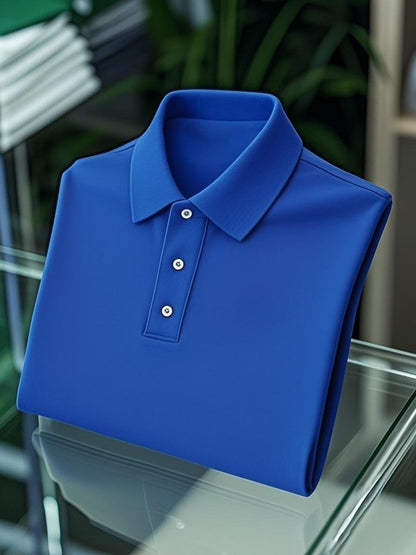 Men's Business Casual Button Short Sleeve Polo Shirt