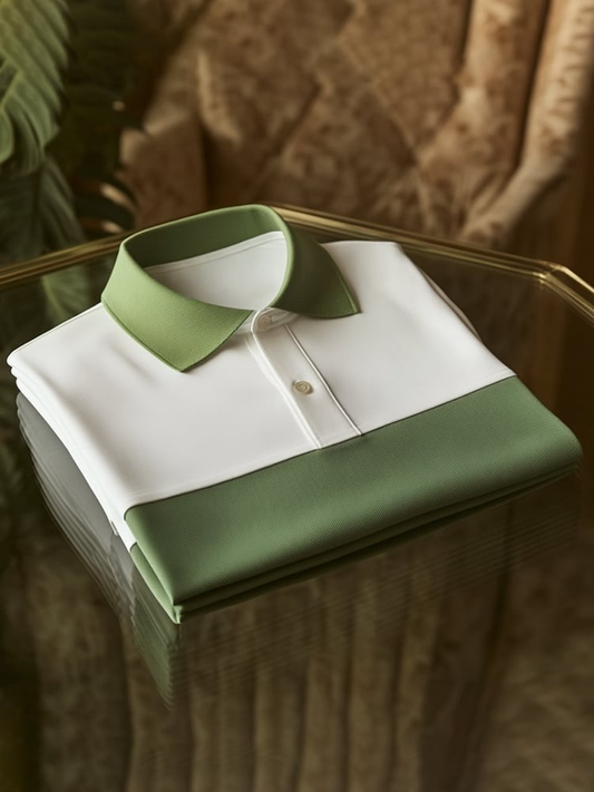 Men's Business Logo Button-Down Short Sleeve Polo Shirt