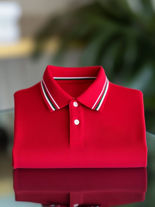 Men's Business Logo Button-Down Short Sleeve Polo Shirt