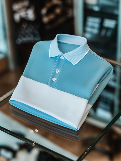 Men's Business Casual Logo Button Short Sleeve Polo Shirt