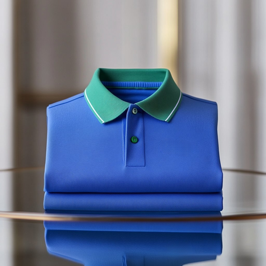 Men's Classic Business Logo Button Short Sleeve Polo Shirt