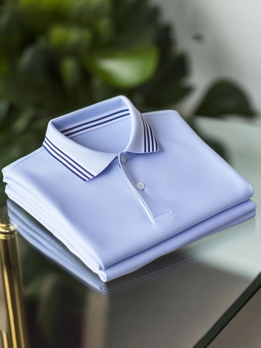 Men's Classic Business Logo Button Short Sleeve Polo Shirt