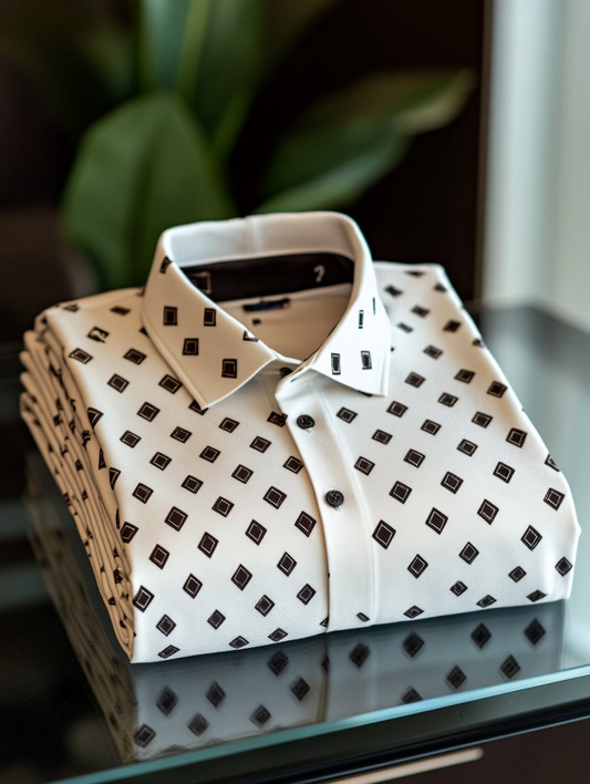 Men's Business Casual Button Old Money Short Sleeve Polo Shirt